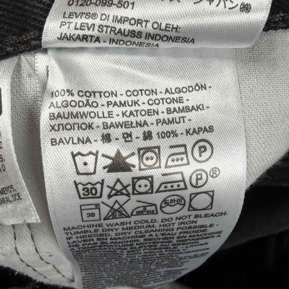 Levis 505‎ Mens Regular Fit Straight Leg Black Denim Jeans 38x32 PC9-00505-0260